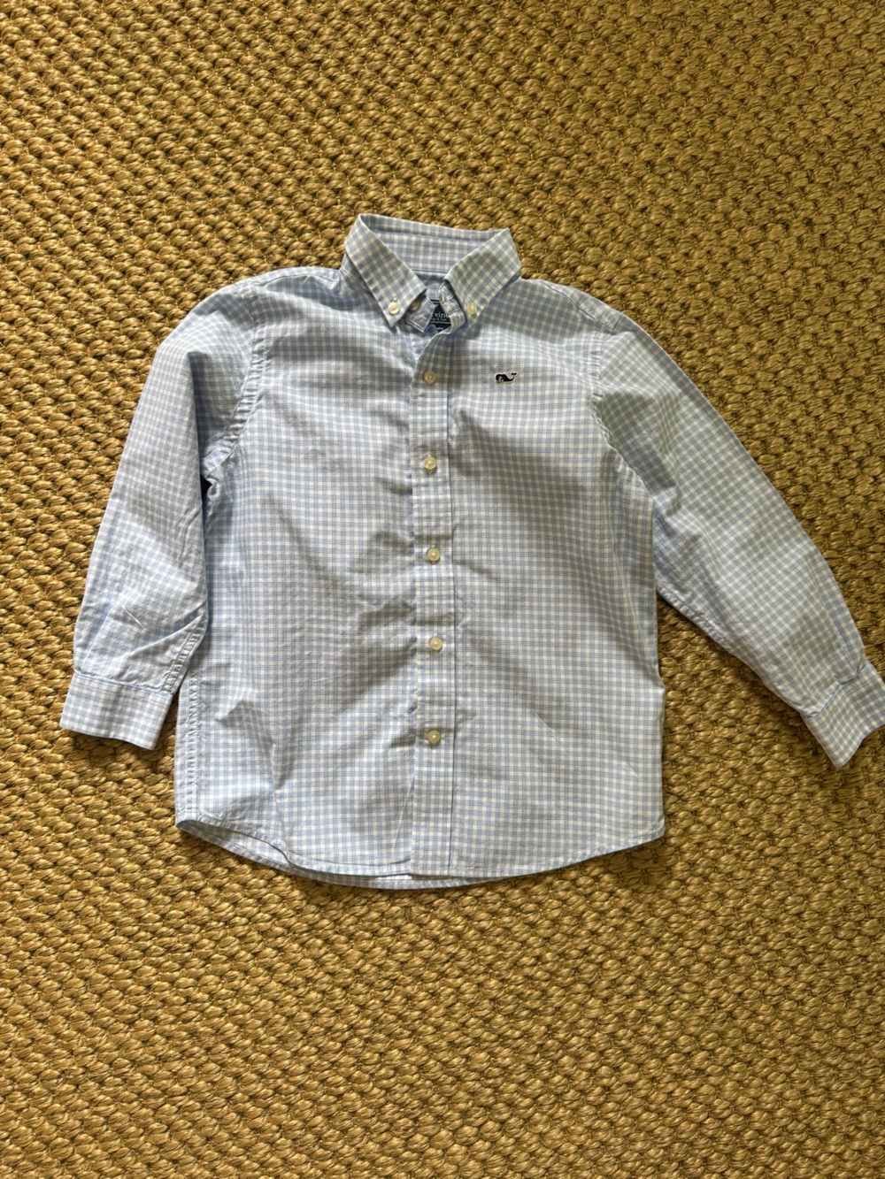 Vineyard Vines Boys Blue & White Whale Shirt Button Down Size 5